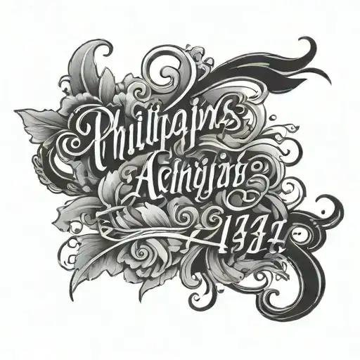 Philippians 4:13 written tattoo design idea