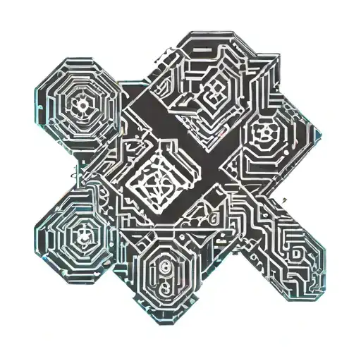 cyber cross sleeve tattoo tattoo design idea