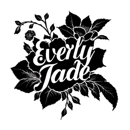 everly jade name written tattoo design idea