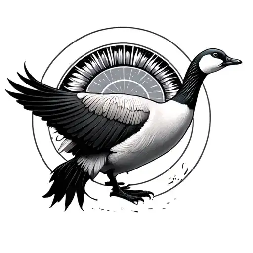 astral goose tattoo design idea