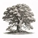 oak tree with stand sure text tattoo design idea