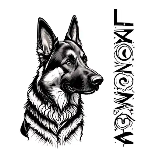 My dog Named Loka she is mali german shepherd tattoo design idea