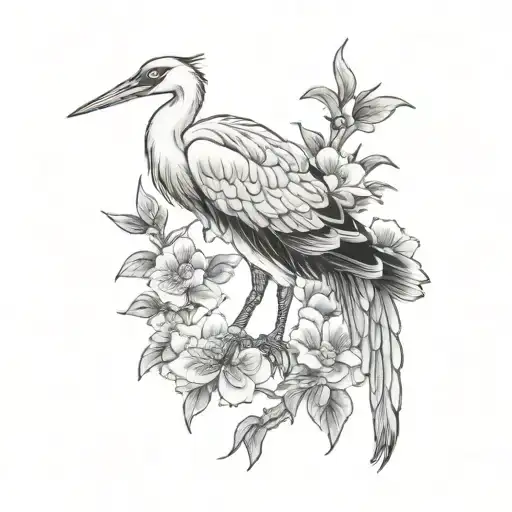 crane tattoo design idea