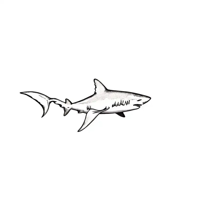 pretty shark  tattoo design idea