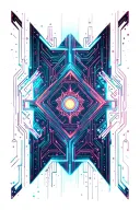 neon circuitry, futuristic geometry, space background  tattoo design idea