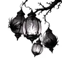 Three fire lanterns from Rapunzel  tattoo design idea