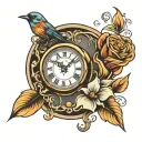 timeless clock tattoo design idea