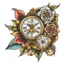 timeless clock tattoo design idea