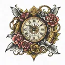 timeless clock tattoo design idea