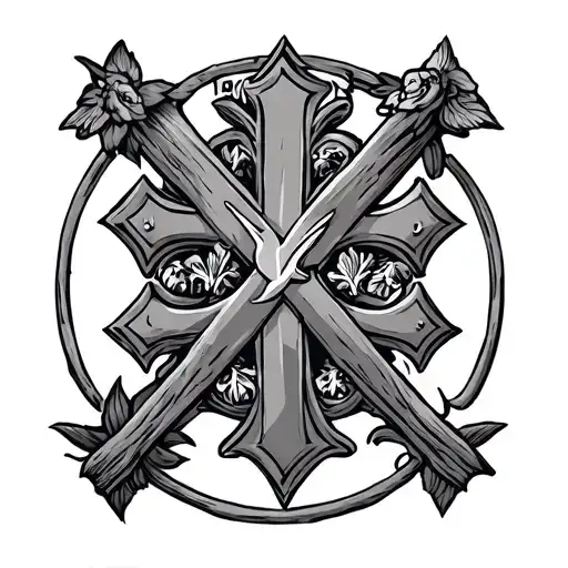 sigma chi cross in hoc signo vinces tattoo design idea
