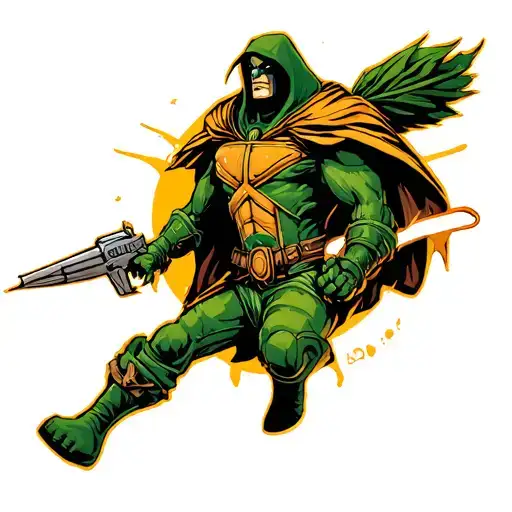 American traditional dr doom tattoo design idea