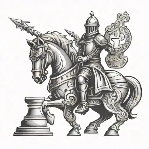 knight chess piece tattoo design idea