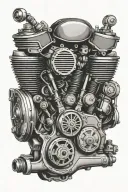 Motorbike engine tattoo design idea
