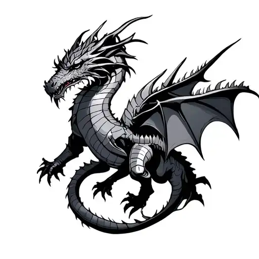 Knight Fighting Dragon tattoo design idea