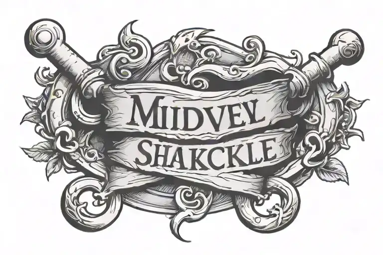 midevil shackle, saying "fuck this ankle" tattoo design idea