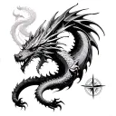 Dragon Compass tattoo design idea