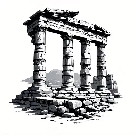 Greek Ruins tattoo design idea