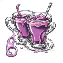 Leaning purple double cup (syrup) tattoo design idea