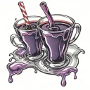 Leaning purple double cup (syrup) tattoo design idea