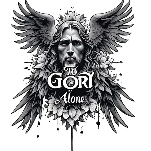 glory to god alone tattoo design idea