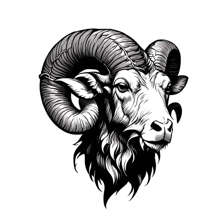 aries ram charging forward tattoo design idea