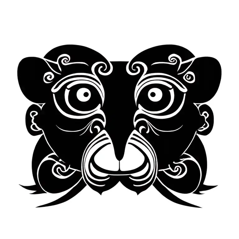 rana frontal view tattoo design idea