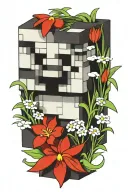 minecraft grass block tattoo design idea