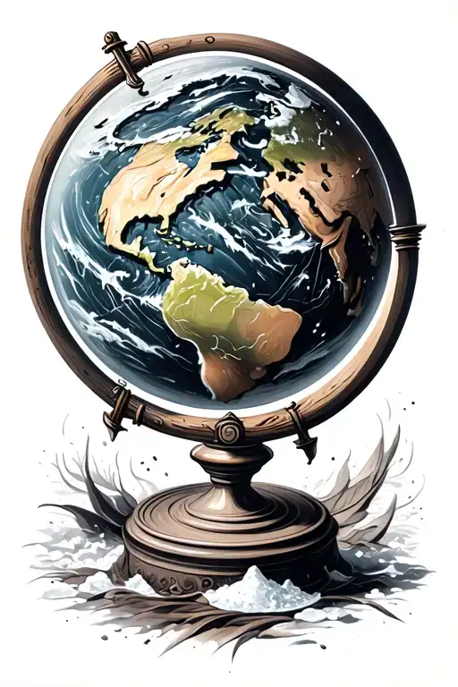 Salt and light and earth globe tattoo design idea