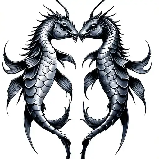 Pisces and Scorpio together symbolizing love tattoo design idea