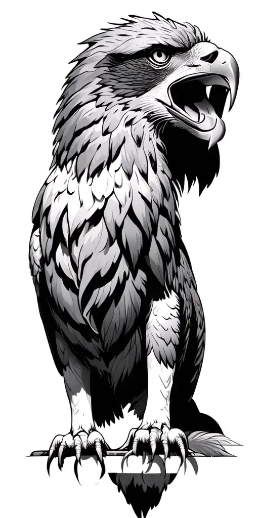 Eagle And Lion tattoo design idea