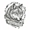 daring quote with wolf  tattoo design idea