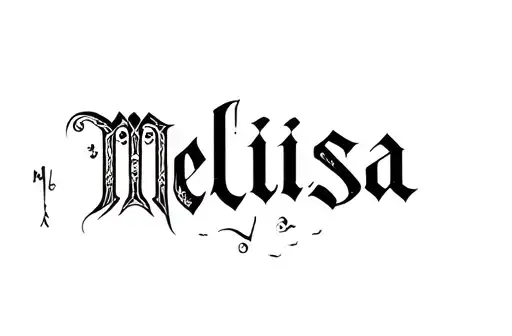 "Melissa " tattoo design idea