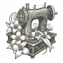 sewing machine hawaii plumeria tattoo design idea