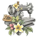 sewing machine hawaii plumeria tattoo design idea