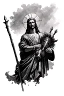 Jesus Christ and Roman soldier tattoo design idea
