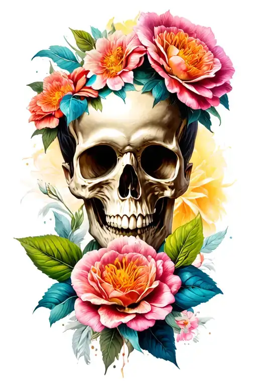 gemini life and death tattoo design idea