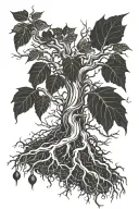 poison tree roots tattoo design idea