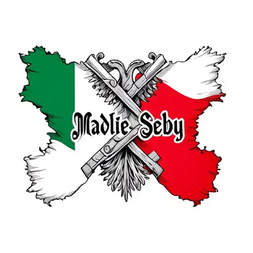 "Bri Maddie Sebby" Italy and Poland flags crossed tattoo design idea