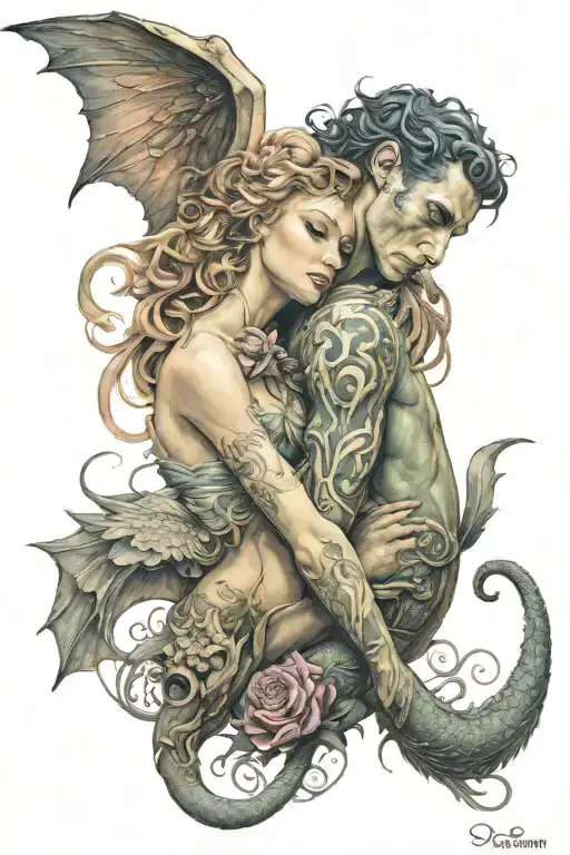 romance with a chimera by Dorina Costras tattoo design idea