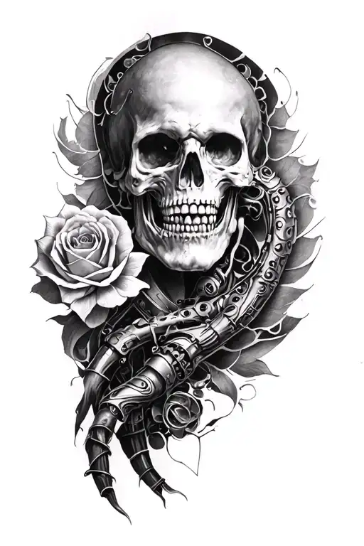 7 sins . life . mechanical tattoo design idea