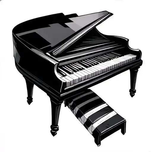 Grand piano keys tattoo design idea