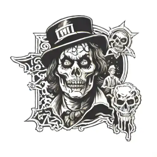 70s late night show looking horror tattoo tattoo design idea