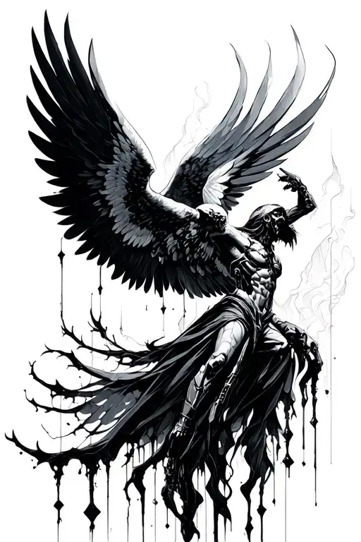 cyberpunk Icarus Fall tattoo design idea