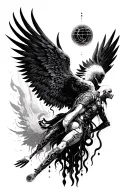 cyberpunk Icarus Fall tattoo design idea