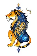 cancer and leo zodiac signs protected by arries tattoo design idea