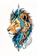 cancer and leo zodiac signs protected by arries tattoo design idea