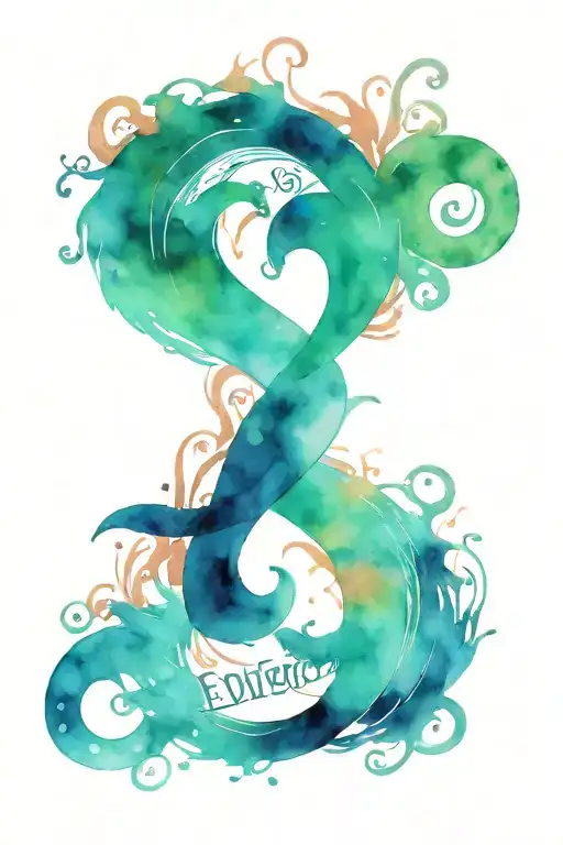 twin flames with the word evidence and the number 23 incorporated tattoo design idea