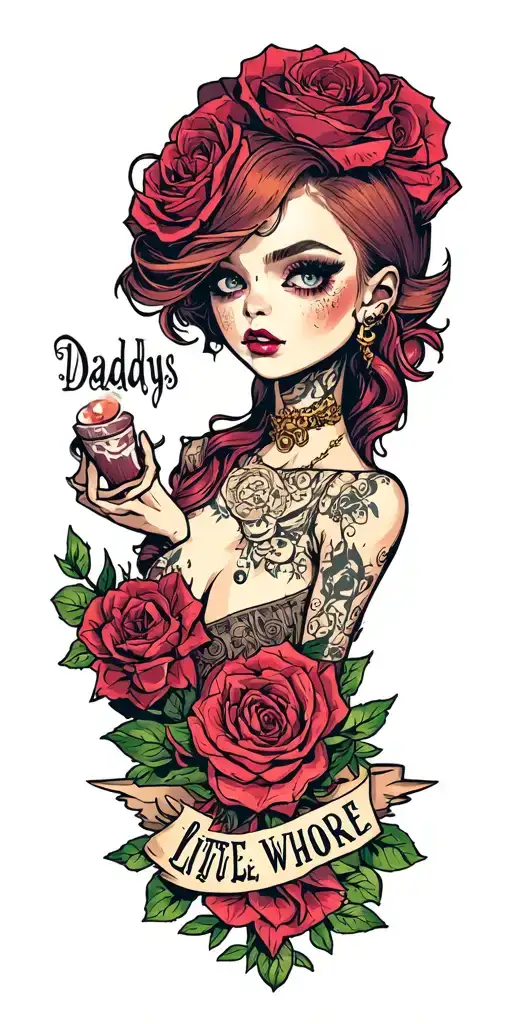 Daddys little whore tattoo design idea