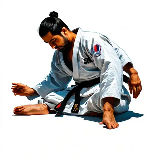 judo figter sitting tattoo design idea