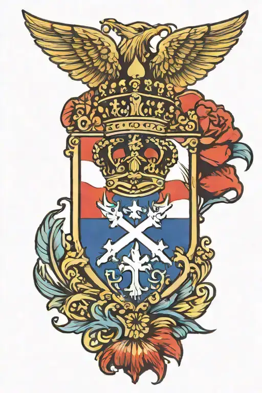 France Serbia flag tattoo design idea